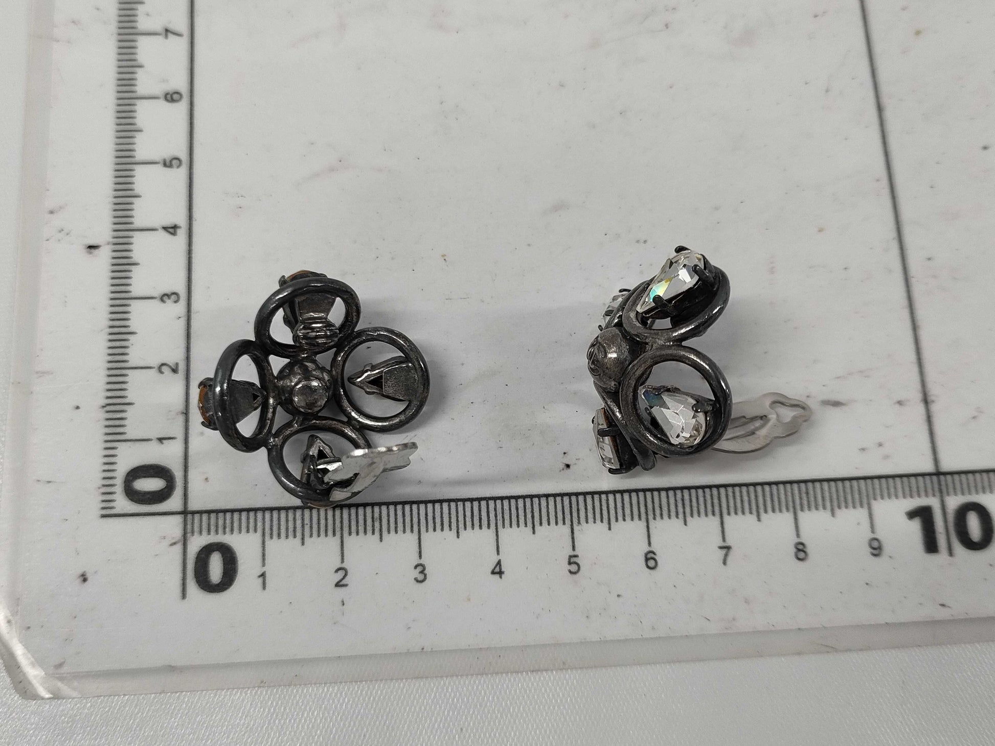 CHANEL CHANEL Earrings Drop Stone Coco Mark Gunmetal 96P Earrings