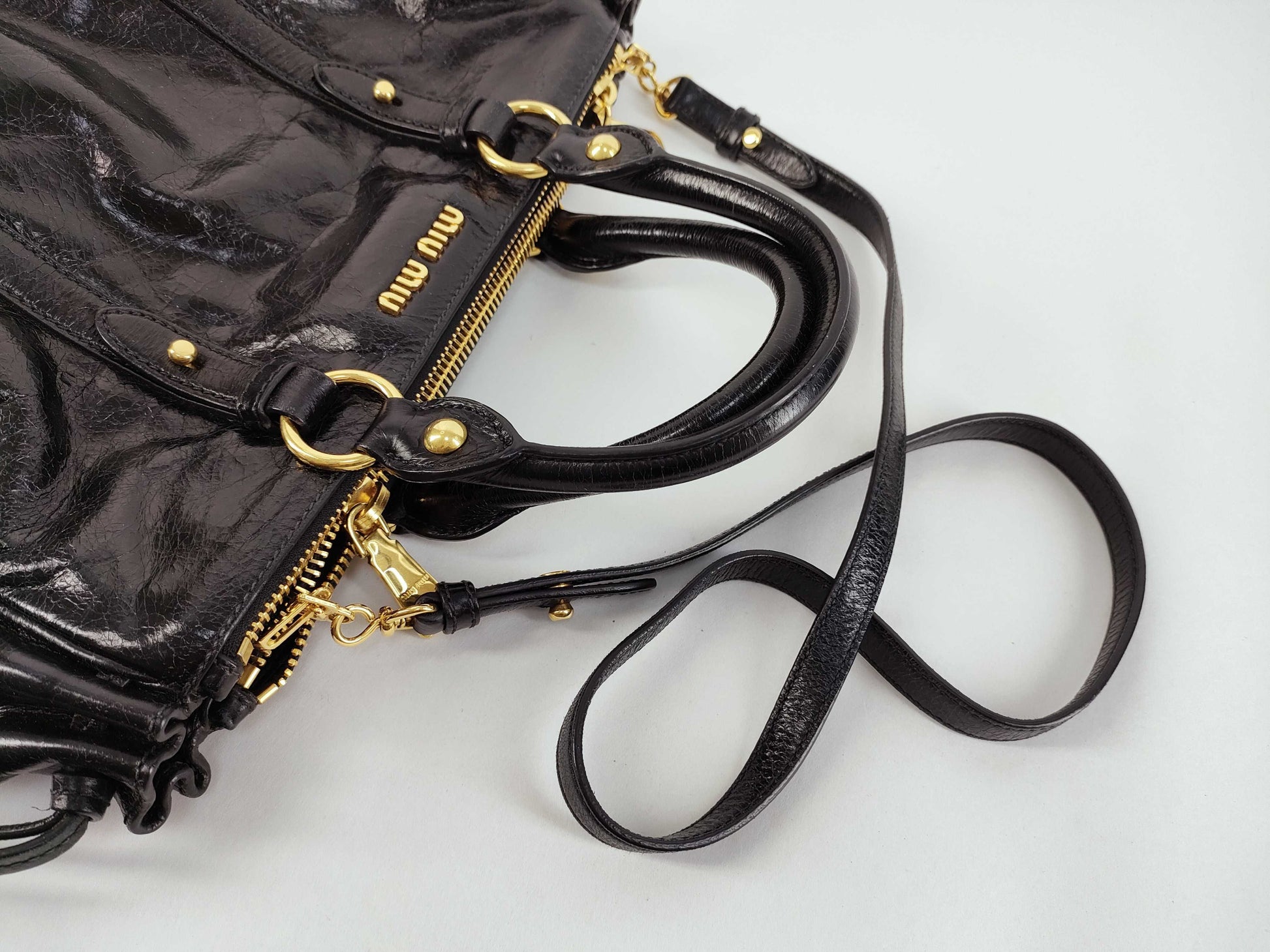 Miu Miu 2-way handbag/shoulder bag, Vitello Luxe leather handbag