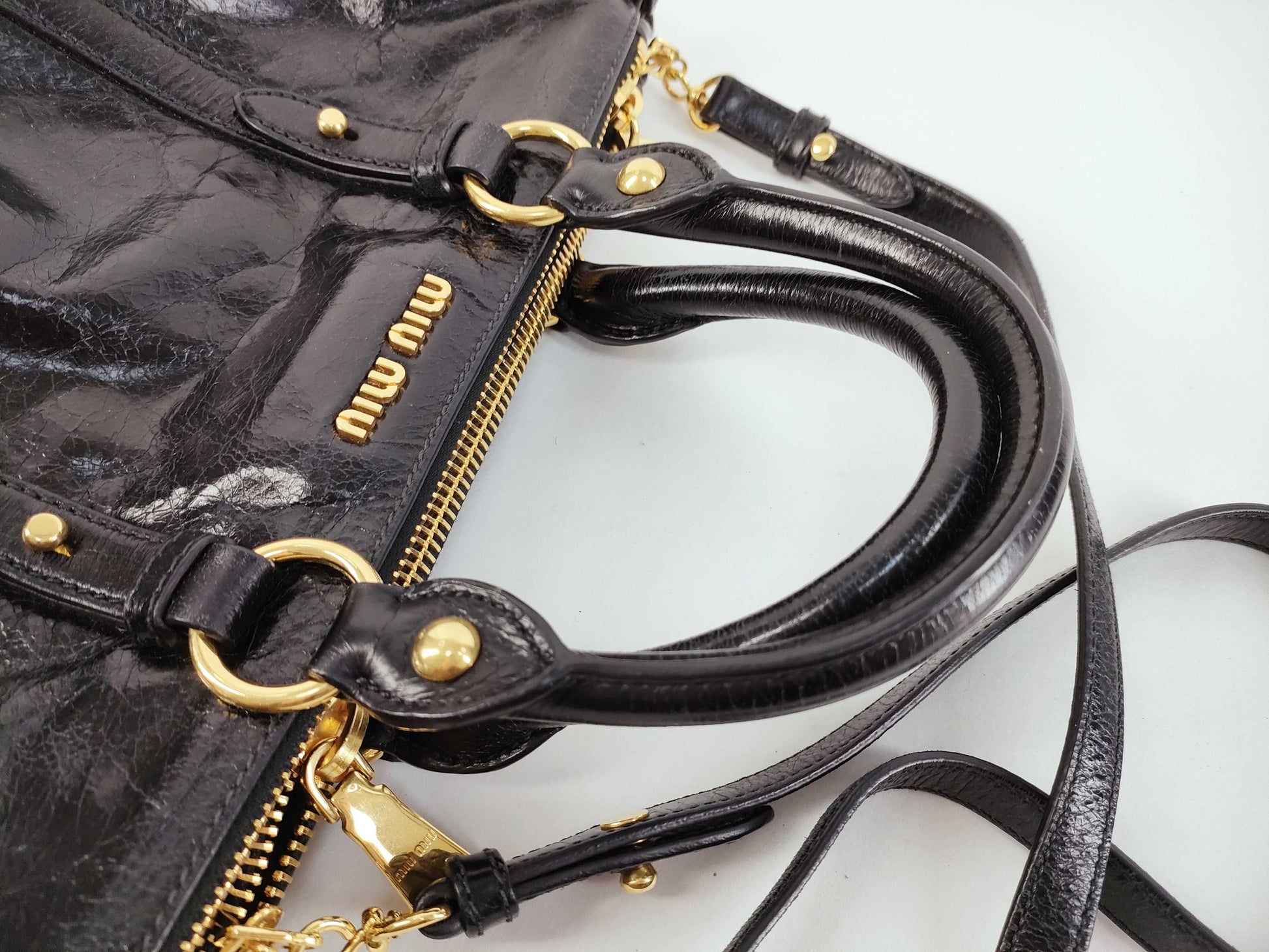 Miu Miu 2-way handbag/shoulder bag, Vitello Luxe leather handbag