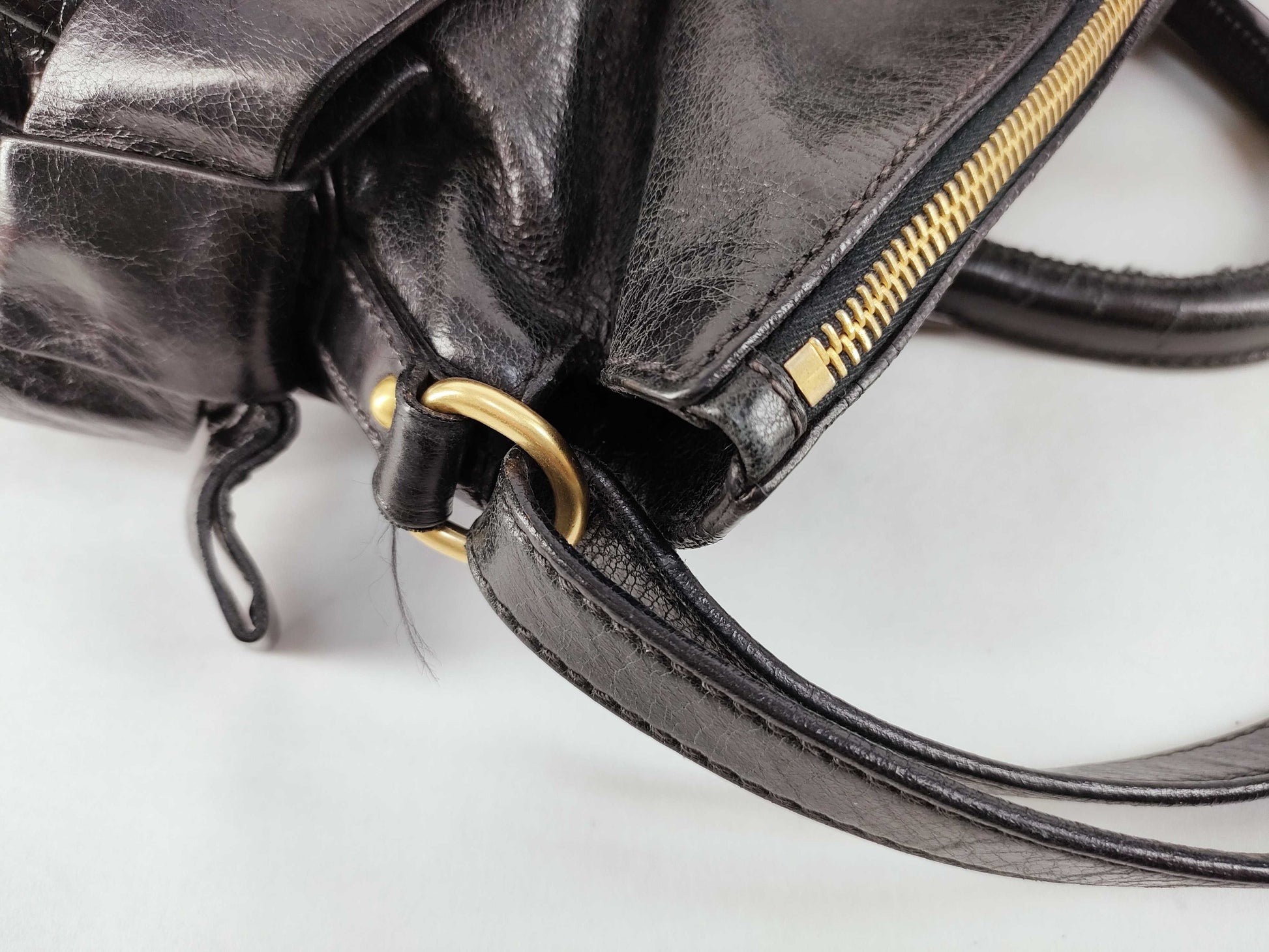 Miu Miu 2-Way Handbag with Side Ribbon Leather Handbag