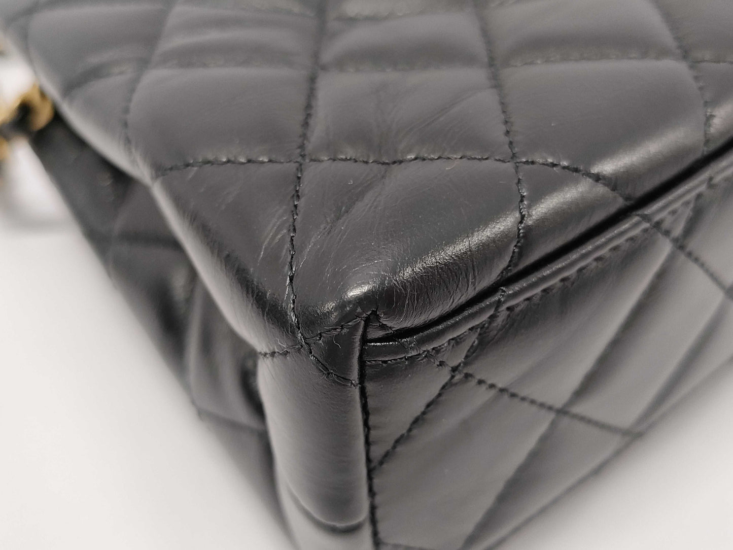 CHANEL Matelasse 2-Way Handbag with Gold Hardware, Chain Shoulder Bag, W19cm, AS4416, Serial Number Plate, Black