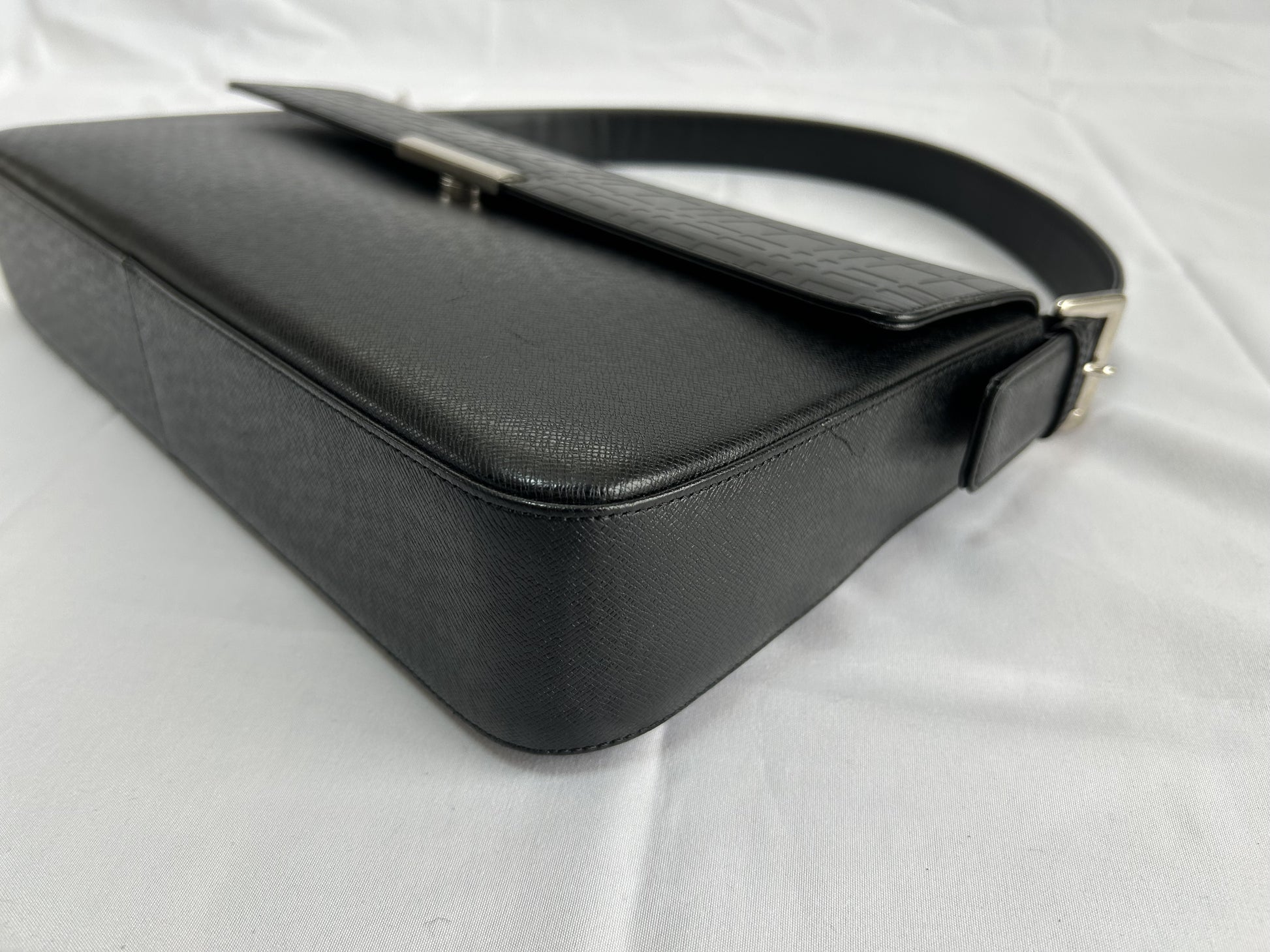 BURBERRY Leather Check Shoulder Bag