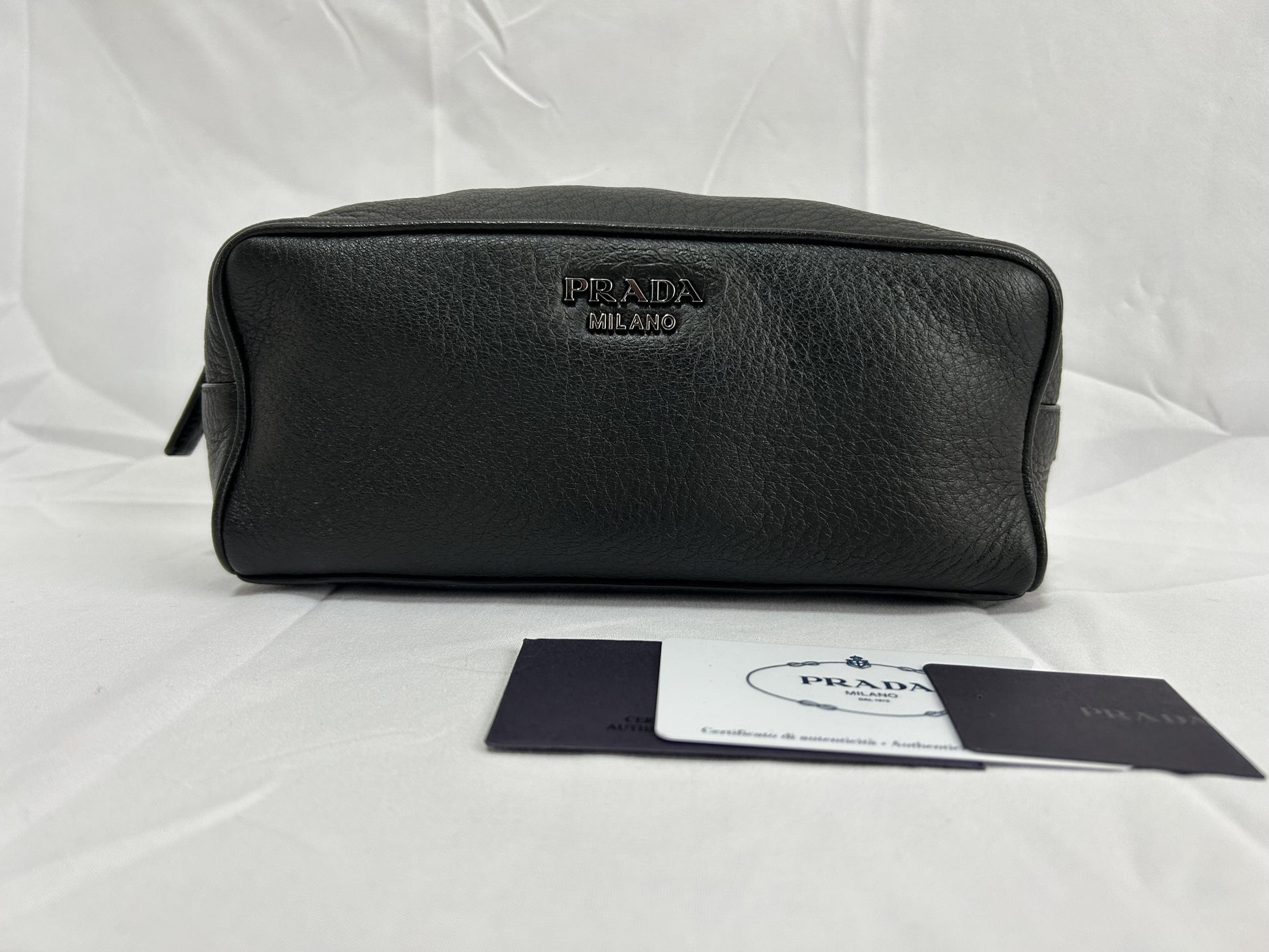 PRADA Leather Pouch Second Bag Pouch