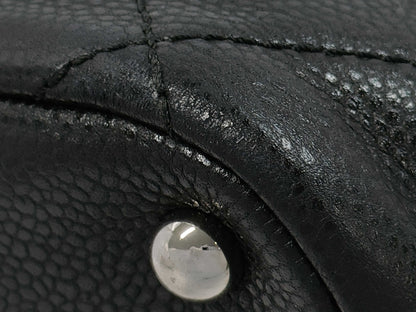 CHANEL Matelasse Soft Caviar Leather Tote Bag, Black