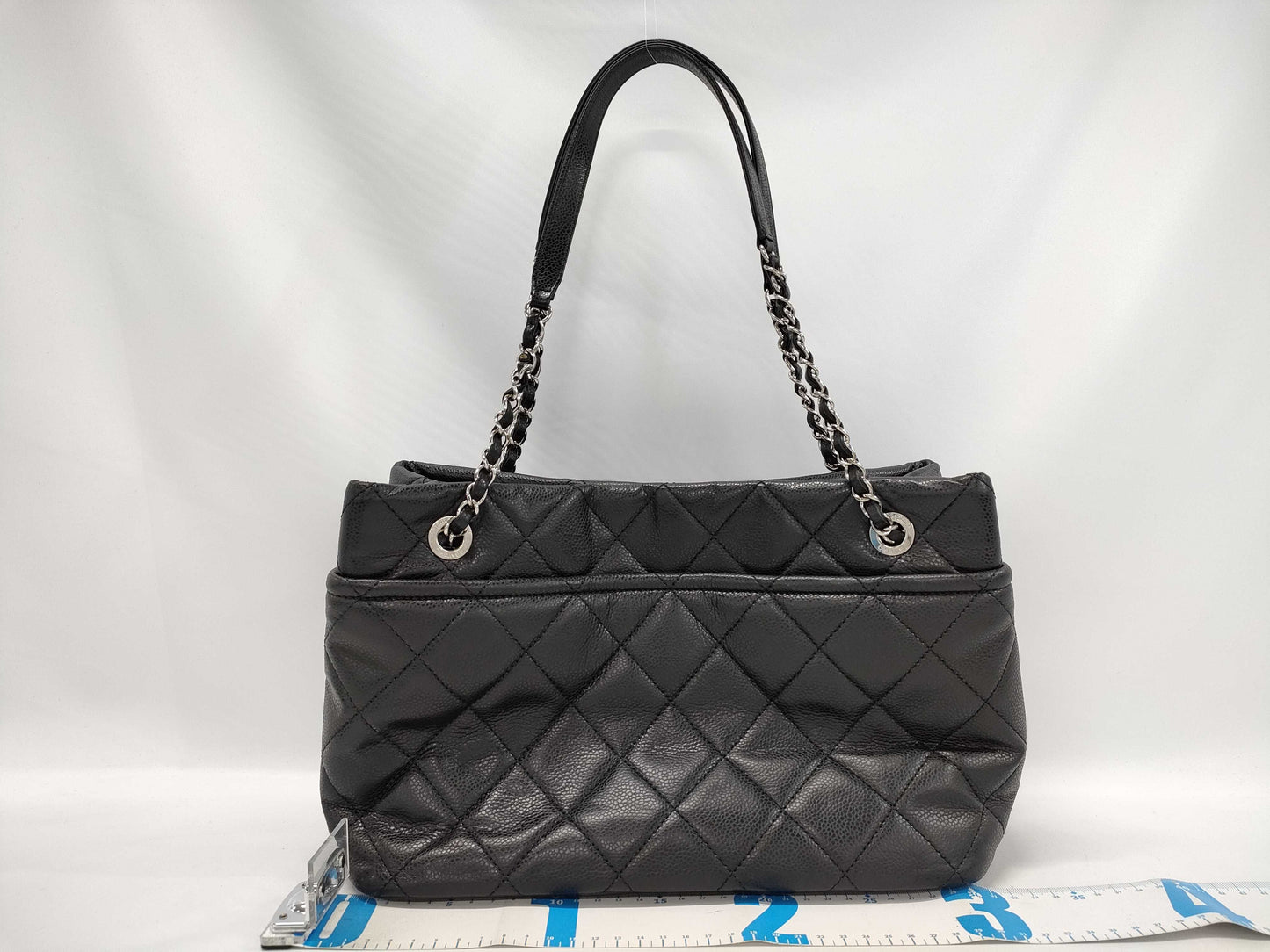 CHANEL Matelasse Soft Caviar Leather Tote Bag, Black