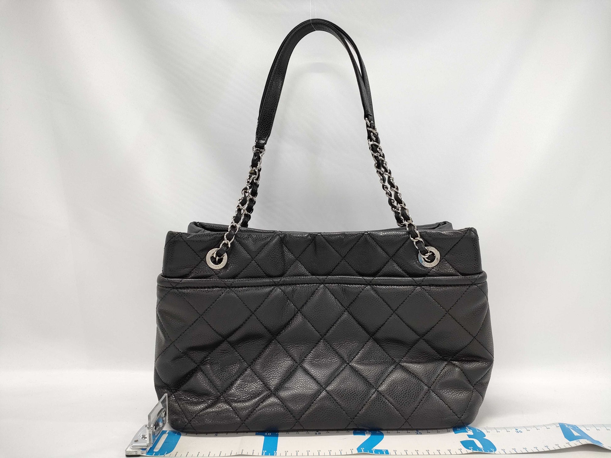 CHANEL Matelasse Soft Caviar Leather Tote Bag, Black