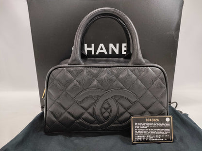 CHANEL CHANEL Matelasse Handbag A20996 Caviar Skin Black Handbag