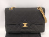 CHANEL CHANEL Double Flap Matelasse Shoulder Bag, Black Cotton, Double Flap / Mademoiselle Chain Shoulder Bag