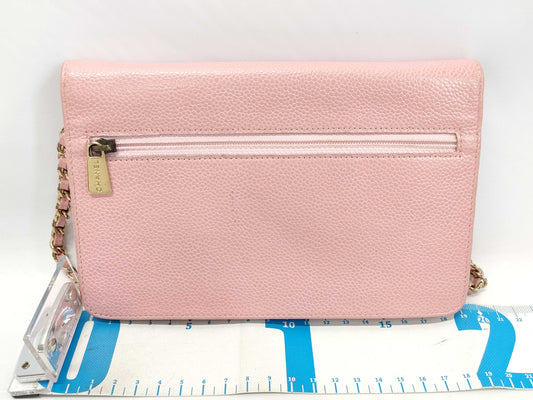 CHANEL CHANEL Chain Wallet/Gold Hardware A13509 Pink Caviar Leather Wallet