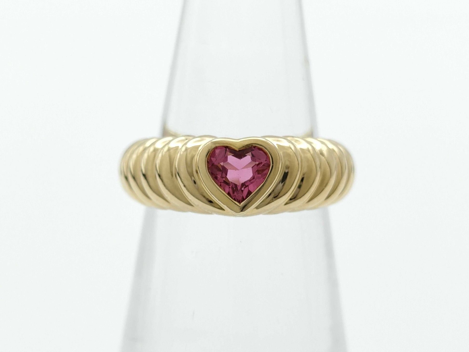 Tiffany & Co. Ribbed Friendship Pink Tourmaline 750 6.0g Ring 