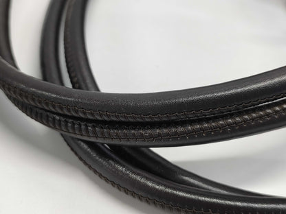 CHANEL Cambon Line Bowling Shoulder Bag A25171 Dark Brown Lambskin and Patent Leather Shoulder Bag