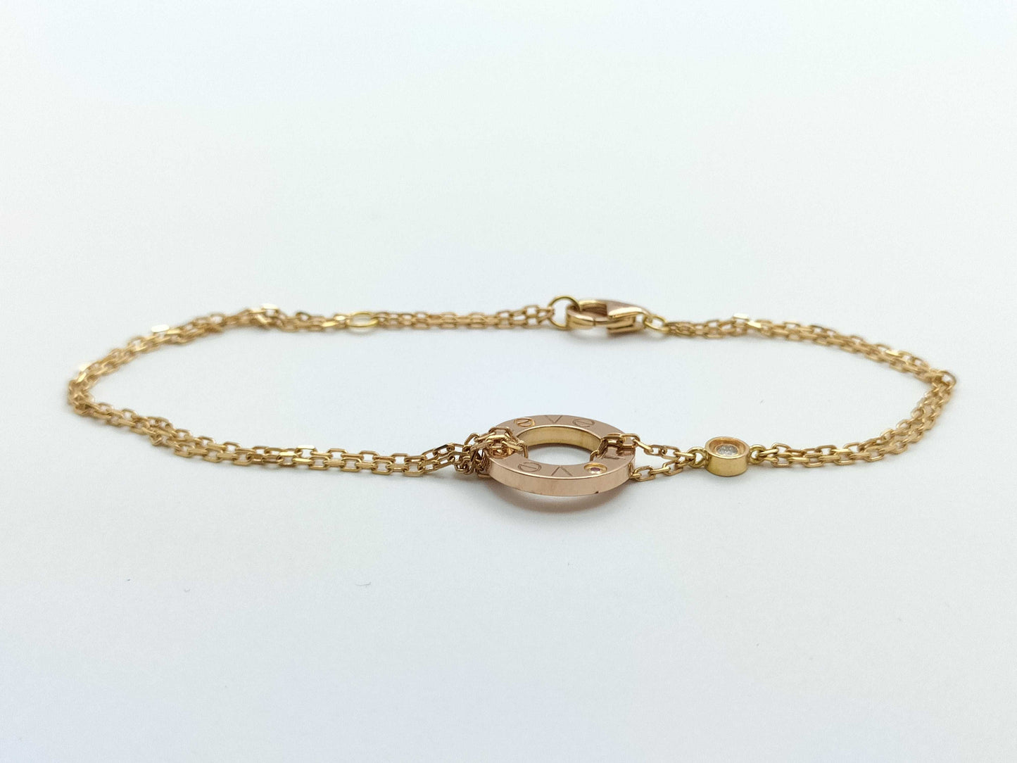 Cartier Love Circle 1PD/1PS PG 750 4.4g Bracelet/Bangle 