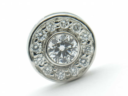 Tiffany & Co. Circlet Diamond PT950 3.2g Earrings 