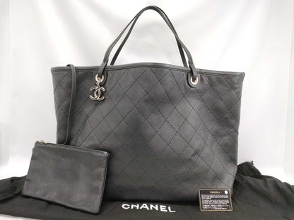 CHANEL CHANEL Tote Bag On the Road/Wild Stitch Black Caviar Skin Large Tote Bag