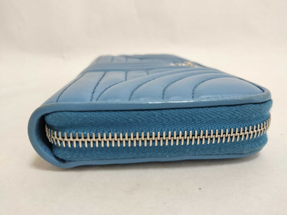 PRADA PRADA Long Wallet Leather Blue Wallet