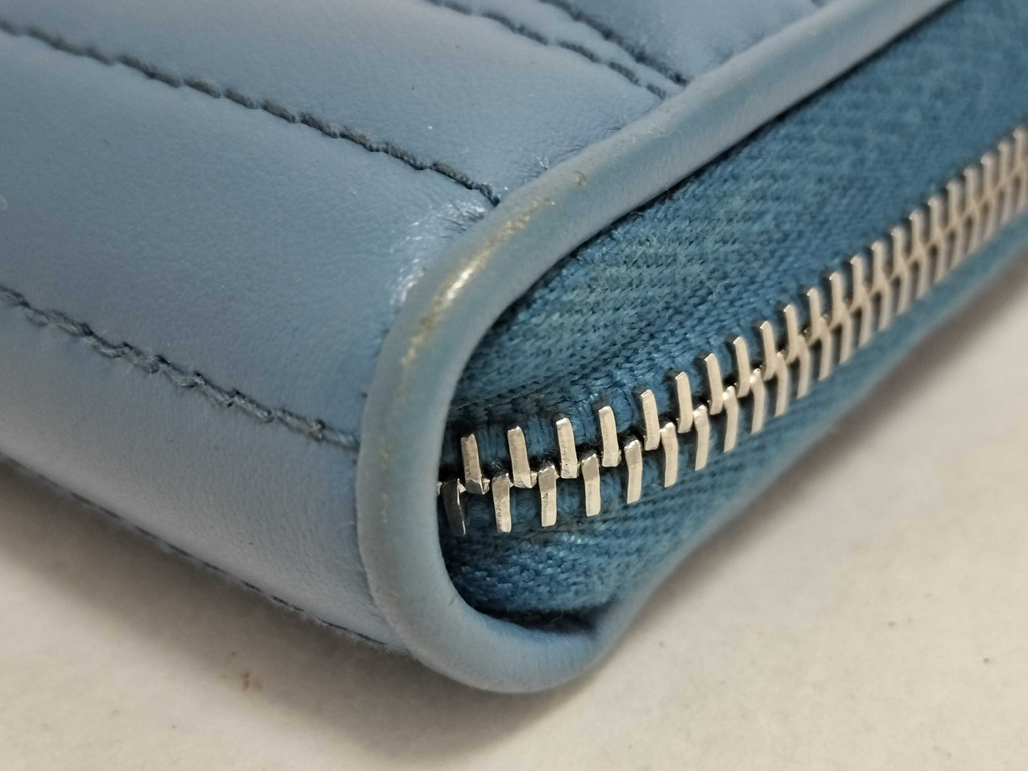 PRADA PRADA Long Wallet Leather Blue Wallet