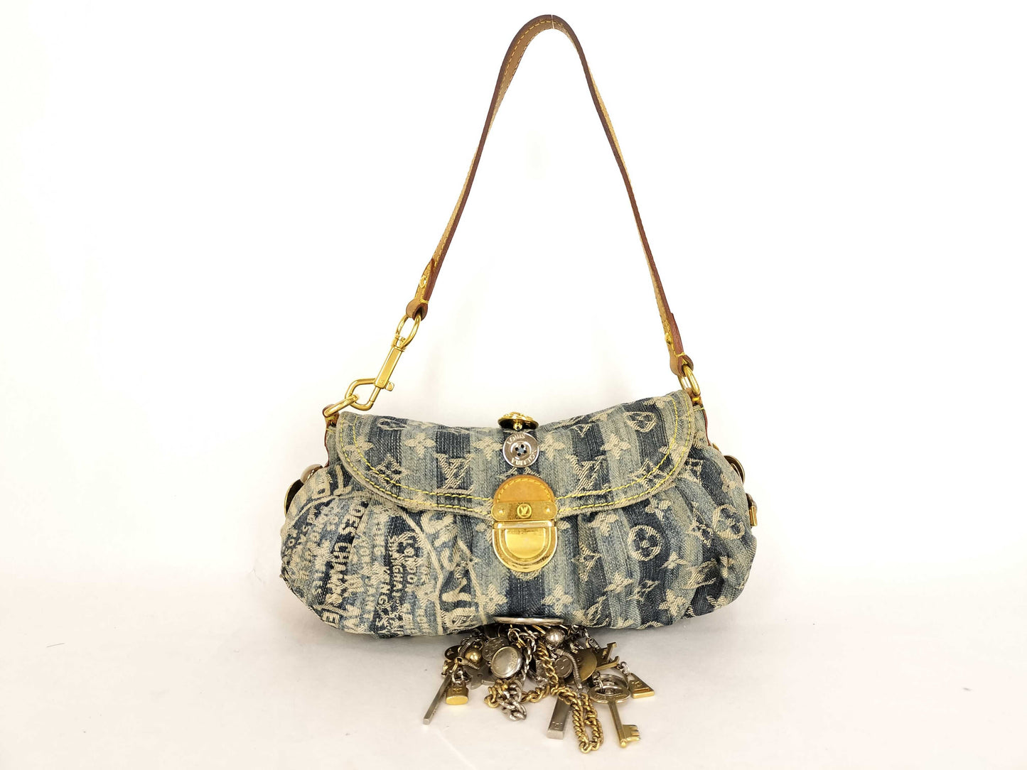 LOUIS VUITTON Monogram Denim LOUIS VUITTON JUDY BLAME Collaboration Monogram Denim Mini Pretty Raye Customized Shoulder Bag M95322 SR1026