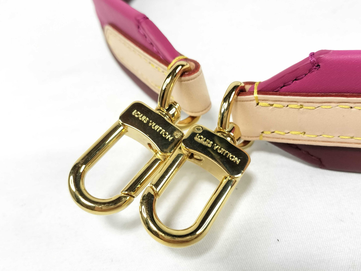 LOUIS VUITTON Signature Strap Brown/Pink with Gold Hardware
