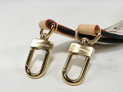 LOUIS VUITTON Signature Strap, Beige/Black/Pink, Signature Canvas with Gold Hardware