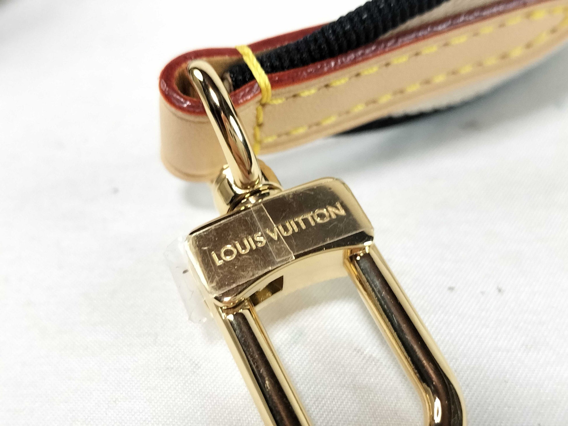 LOUIS VUITTON Signature Strap, Beige/Black/Pink, Signature Canvas with Gold Hardware
