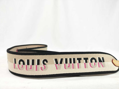 LOUIS VUITTON Signature Strap, Beige/Black/Pink, Signature Canvas with Gold Hardware