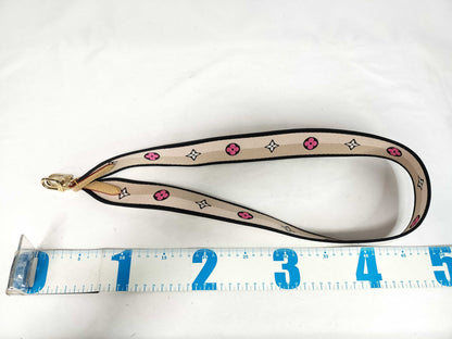 LOUIS VUITTON Signature Strap, Beige/Black/Pink, Signature Canvas with Gold Hardware
