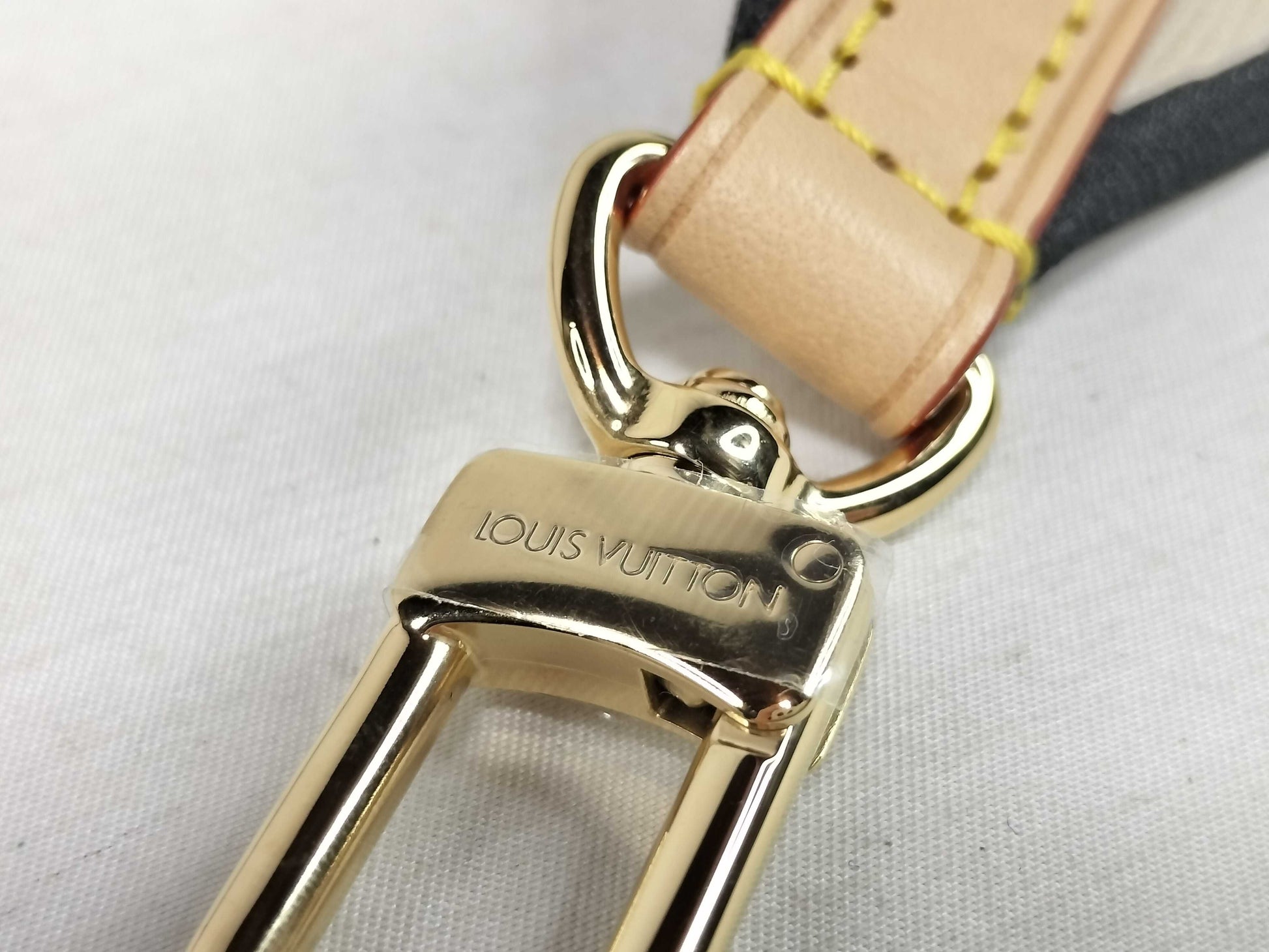 LOUIS VUITTON Signature Strap, Beige/Black/Pink, Signature Canvas with Gold Hardware