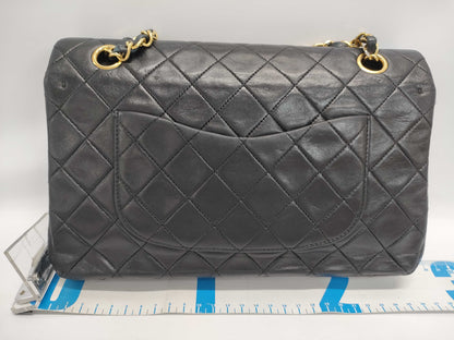 CHANEL Classic Double Flap Shoulder Bag, Size 26, Black Quilted Lambskin Leather with Gold Hardware