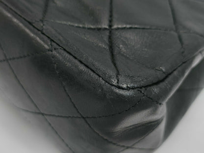 CHANEL Classic Double Flap Shoulder Bag, Size 26, Black Quilted Lambskin Leather with Gold Hardware