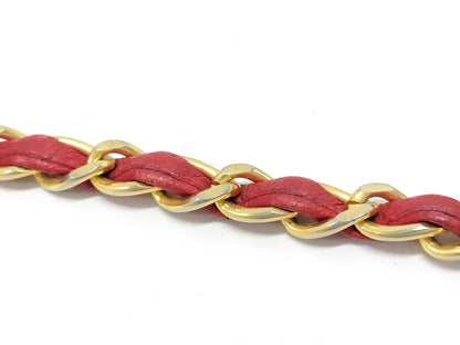 CHANEL CC Vintage Turnlock Flap Shoulder Bag in Red Lambskin with Gold Hardware