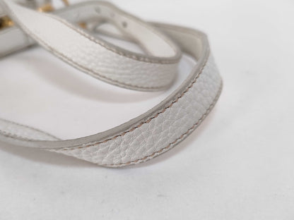 PRADA Prada Front Logo Crossbody Shoulder Bag in Beige Canvas with Gold Hardware