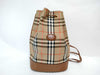 Burberry Drawstring Bag, Beige/Brown House Market Check Canvas with Gold Hardware, Shoulder Bag