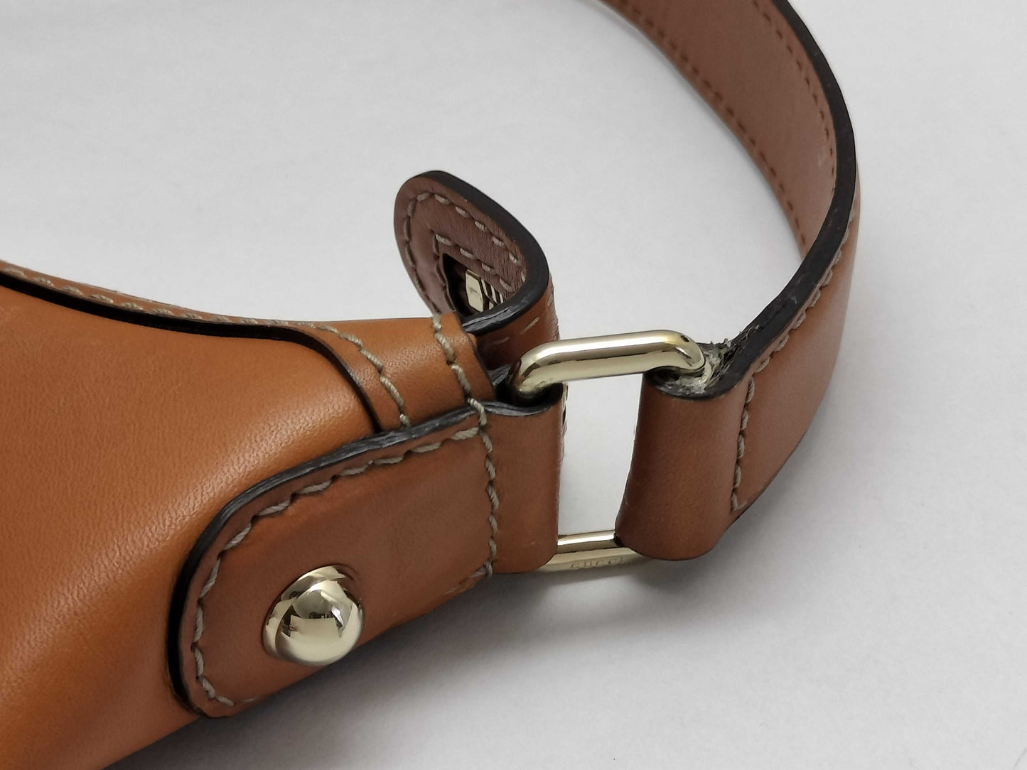 GUCCI Web Heritage Horsebit Hobo Shoulder Bag in Beige/Tan Monogram Canvas with Gold Hardware