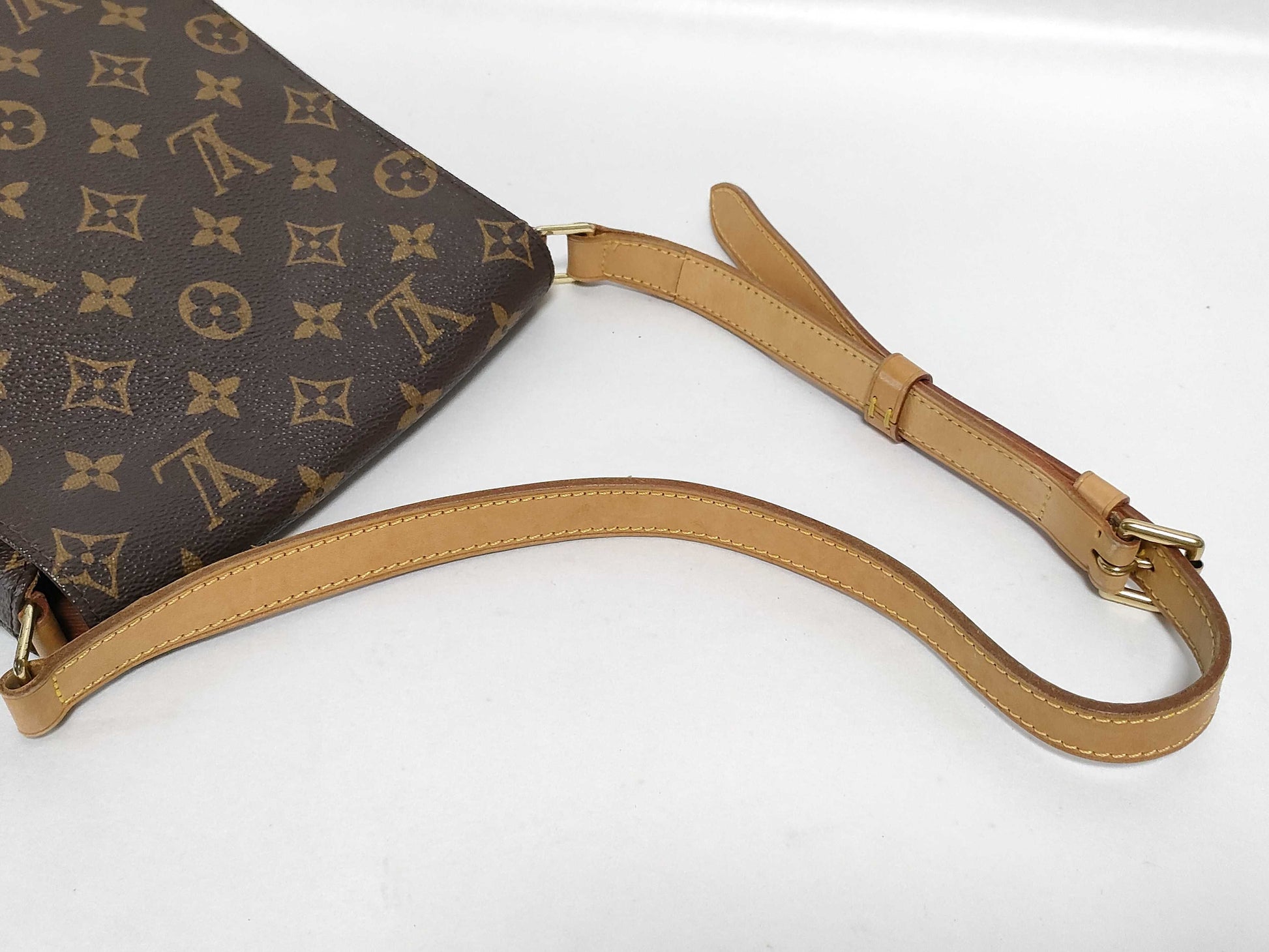 LOUIS VUITTON Monogram Musette Salsa Long Strap Shoulder Bag in Brown Monogram Canvas with Gold Hardware