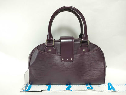 LOUIS VUITTON Epi Leather Montaigne GM Purple Epi Leather Handbag with Silver Hardware