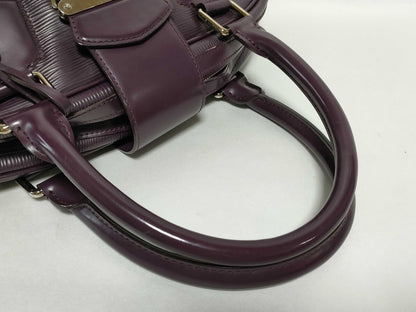 LOUIS VUITTON Epi Leather Montaigne GM Purple Epi Leather Handbag with Silver Hardware