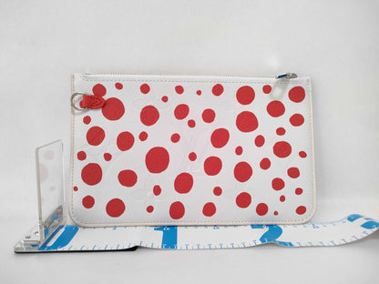 LOUIS VUITTON Monogram Empreinte Louis Vuitton Yayoi Kusama Infinity Dot Neverfull Pouch White/Red Monogram Empreinte Infinity Dot Silver Hardware Pouch