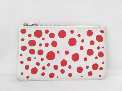 LOUIS VUITTON Monogram Empreinte Louis Vuitton Yayoi Kusama Infinity Dot Neverfull Pouch White/Red Monogram Empreinte Infinity Dot Silver Hardware Pouch