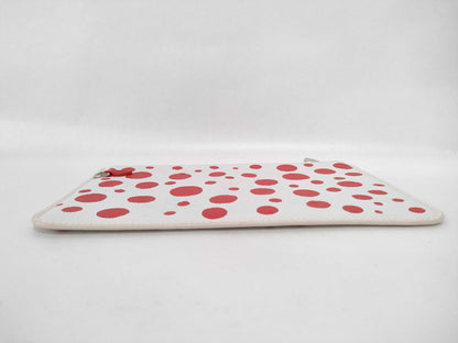 LOUIS VUITTON Monogram Empreinte Louis Vuitton Yayoi Kusama Infinity Dot Neverfull Pouch White/Red Monogram Empreinte Infinity Dot Silver Hardware Pouch