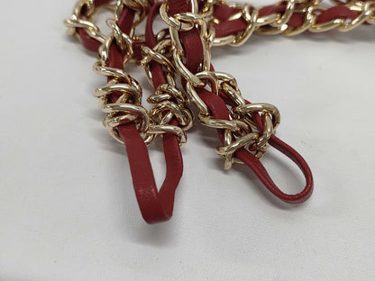 CHANEL Round Crossbody Pouch in Red Caviar Leather with Gold Hardware