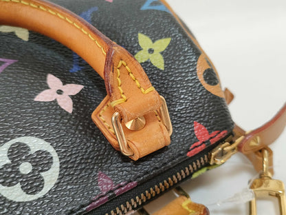 LOUIS VUITTON Monogram Multicolore Louis Vuitton Mini Speedy Black Multicolore Monogram Gold Hardware Handbag