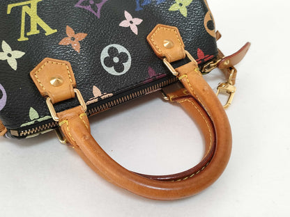 LOUIS VUITTON Monogram Multicolore Louis Vuitton Mini Speedy Black Multicolore Monogram Gold Hardware Handbag