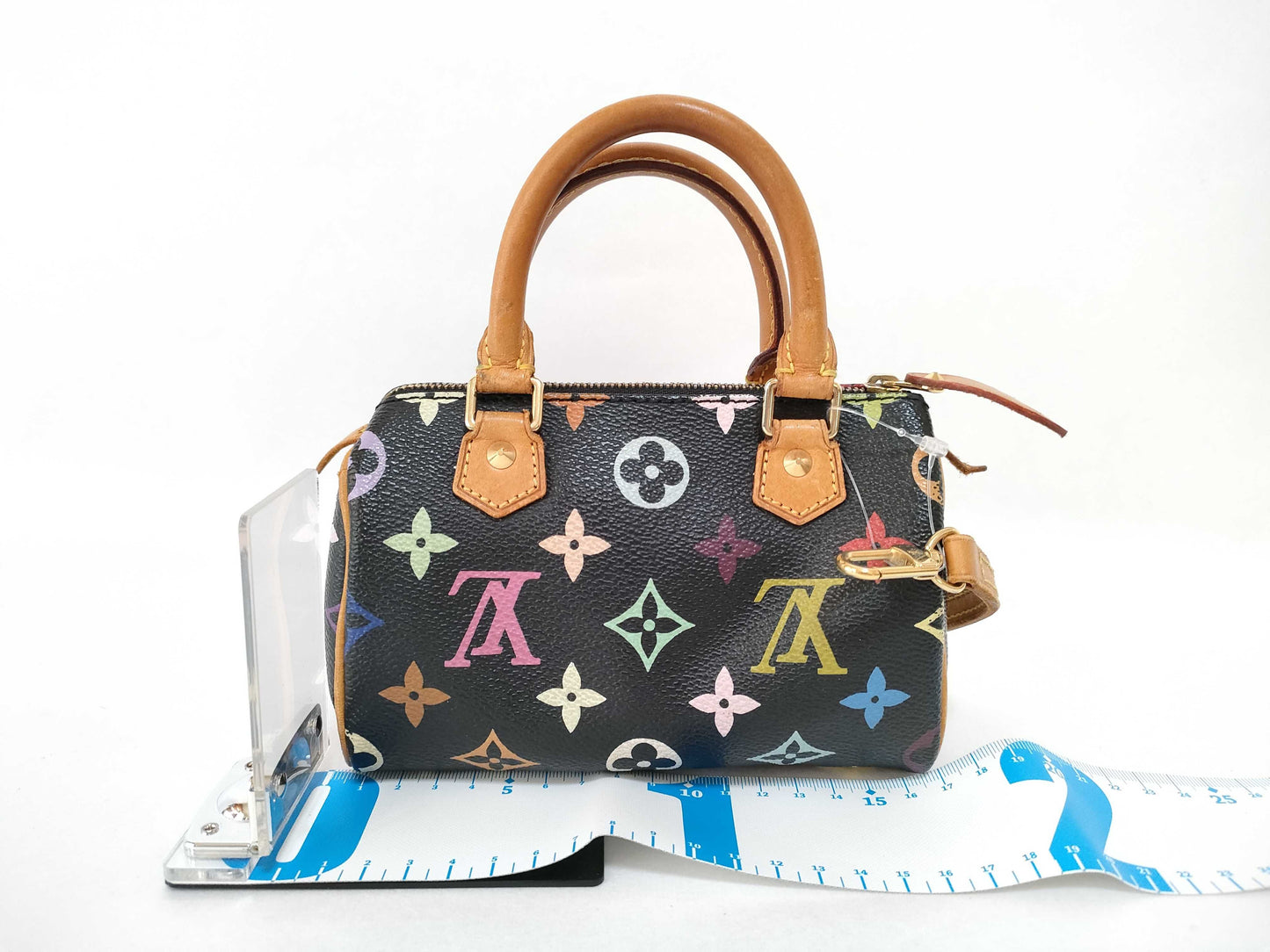 LOUIS VUITTON Monogram Multicolore Louis Vuitton Mini Speedy Black Multicolore Monogram Gold Hardware Handbag