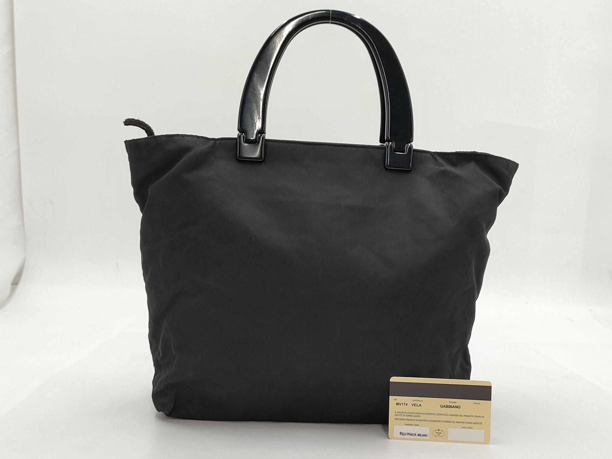 PRADA Prada plastic handle nylon tote bag