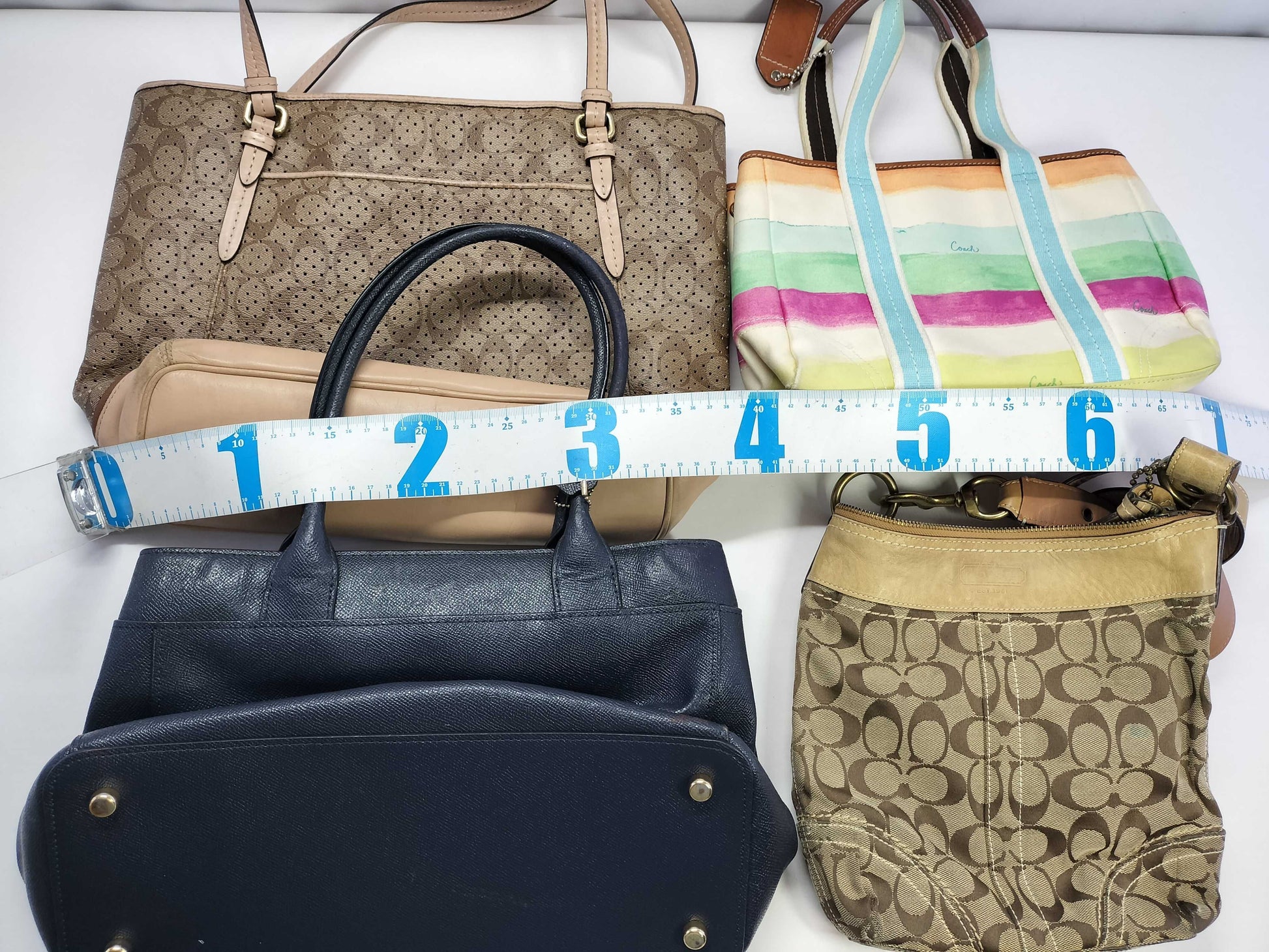 COACH Signature Coach Leather Bag Set of 4 Tote Bags