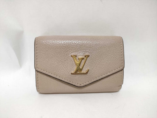 LOUIS VUITTON Louis Vuitton Louis Vuitton Portefeuille Lock Mini Beige Wallet