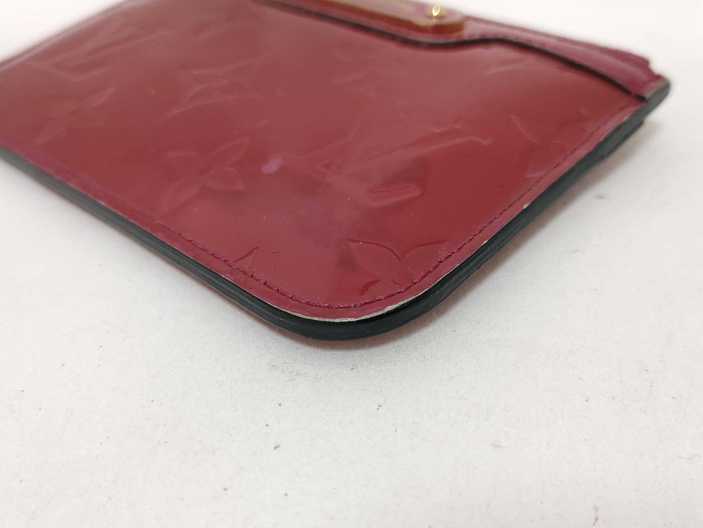 LOUIS VUITTON Vernis Pochette Cle Red Key Case/Coin Case