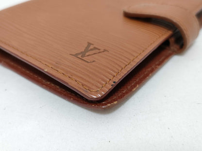 LOUIS VUITTON Epi Leather Wallet Cover, Brown
