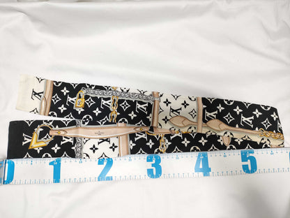 LOUIS VUITTON Louis Vuitton Monogram Bandeau Confidential Black and White Scarf with Tag