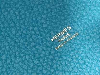 HERMES Picotin Lock MM Kazak 22 Taurillon Black/Blue Zanzibar Y Stamp Handbag